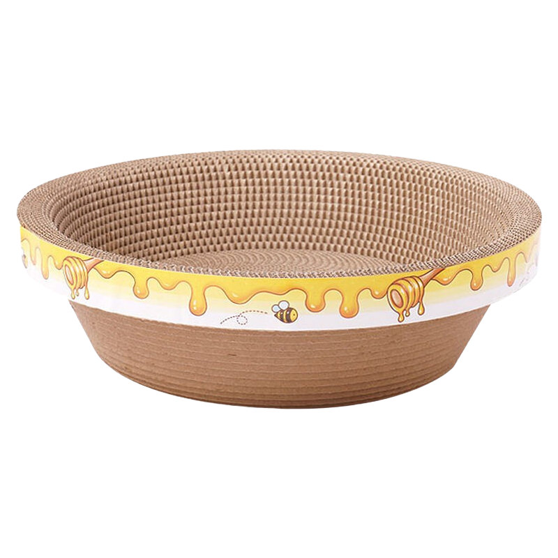 Round Corrugated Cat Scratching Lounge Bed