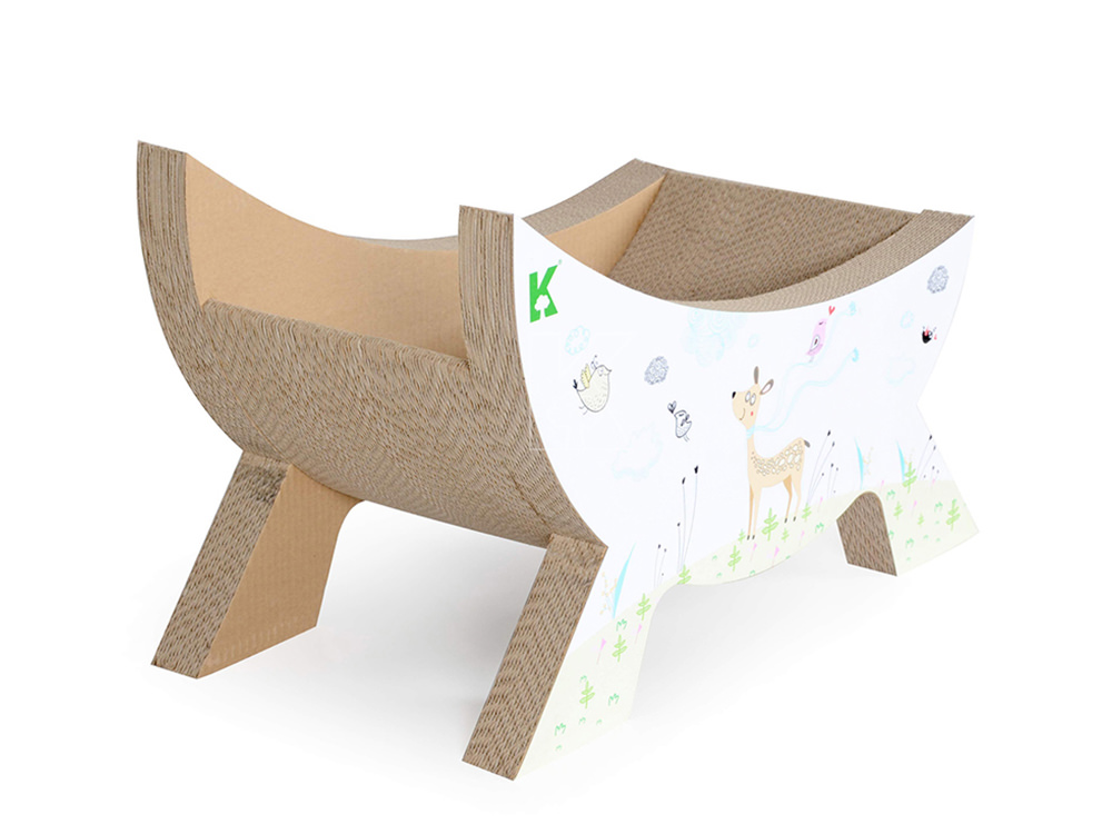 New Design Moon Shape Corrugated Cardboard Cat House