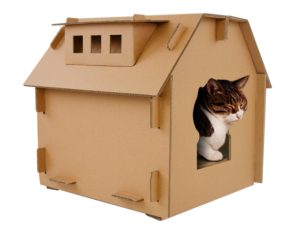 Corrugated Shape Scratching Cardboard Craft Cat Scratcher Houses Box