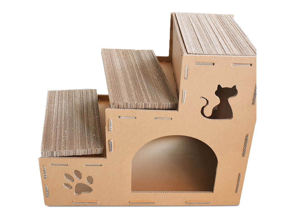 Corrugated Scratching Cardboard Craft Cat Scratcher Room Box Houses