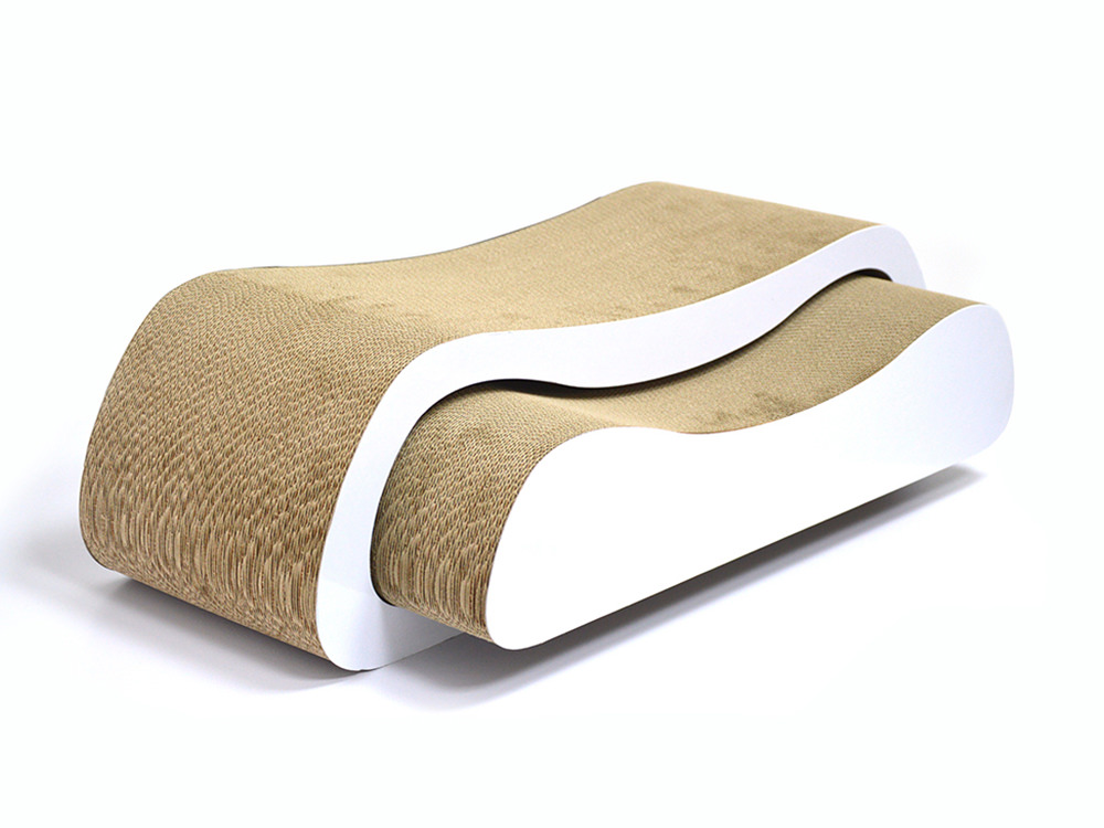 2-Piece Corrugated Cat Scratcher Lounge with Catnip